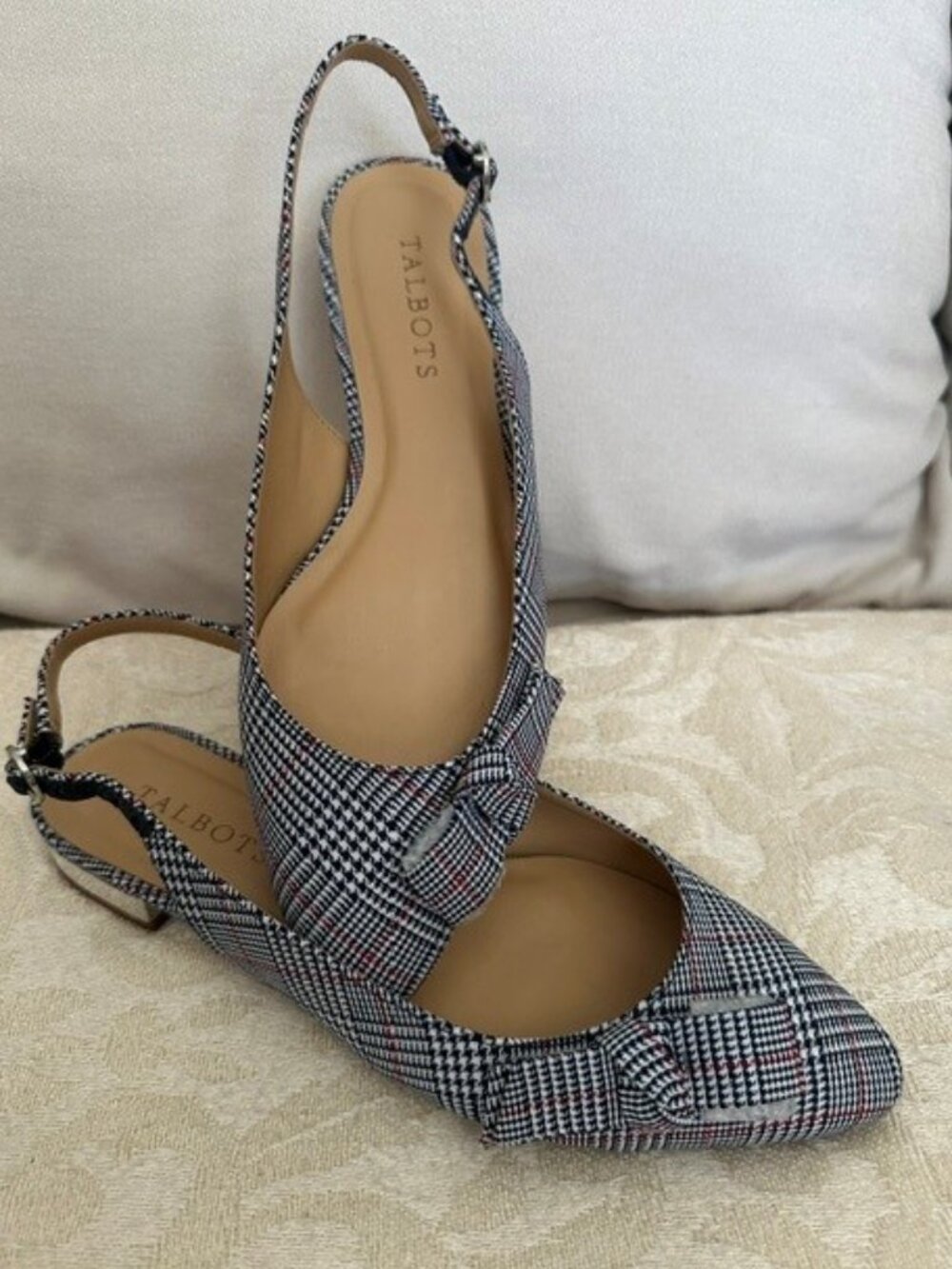 Talbots plaid slingback